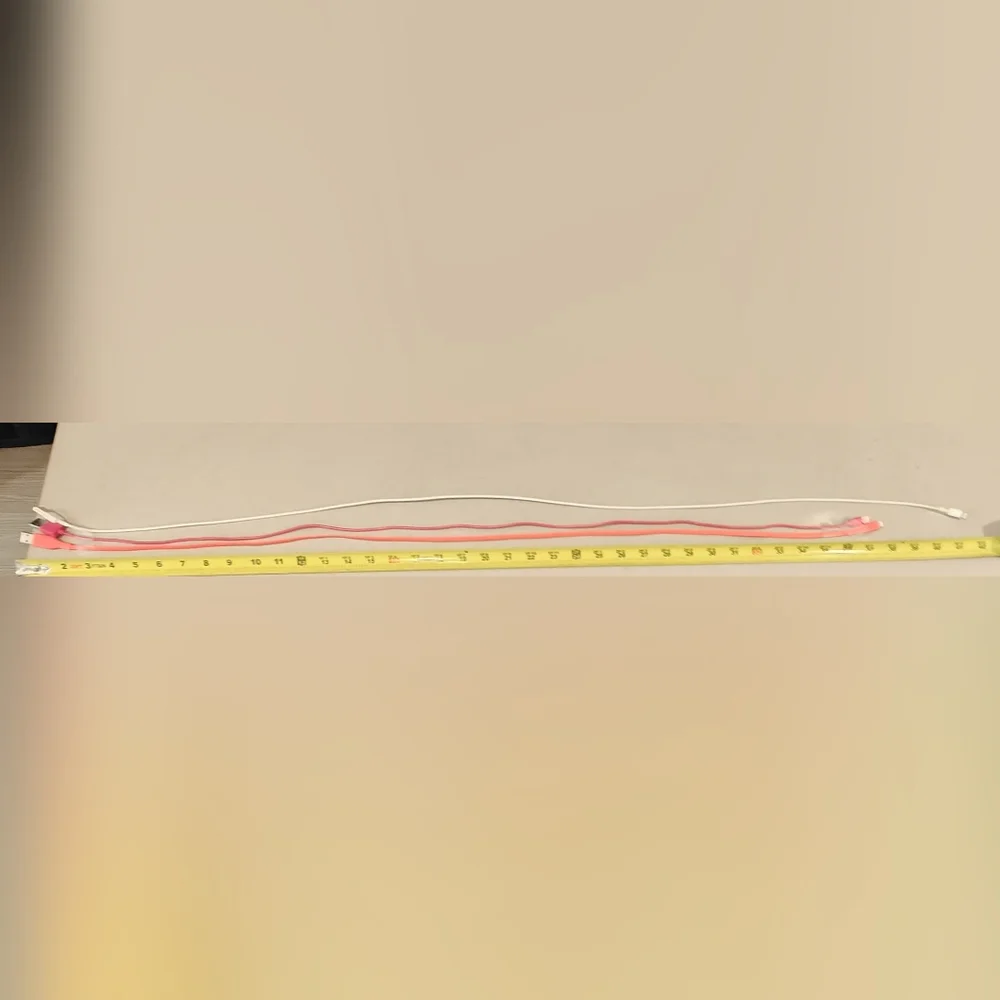 3 Apple Charger Cords Hot Pink, Orange Flat And White 3 Feet +